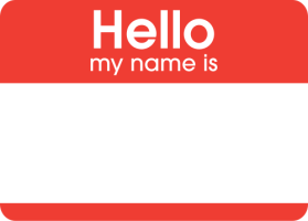 Hello my name is... tag