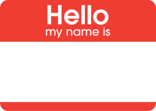 Hello my name is... tag