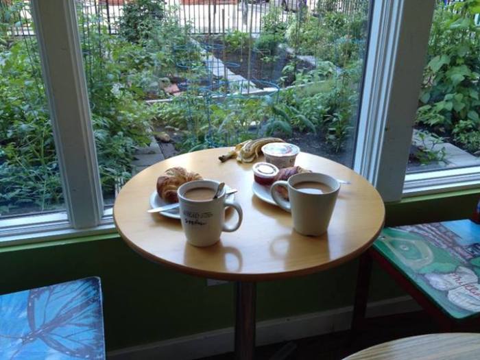 Quality time doing our favorite "nothing" activity, drinking coffee and reading.