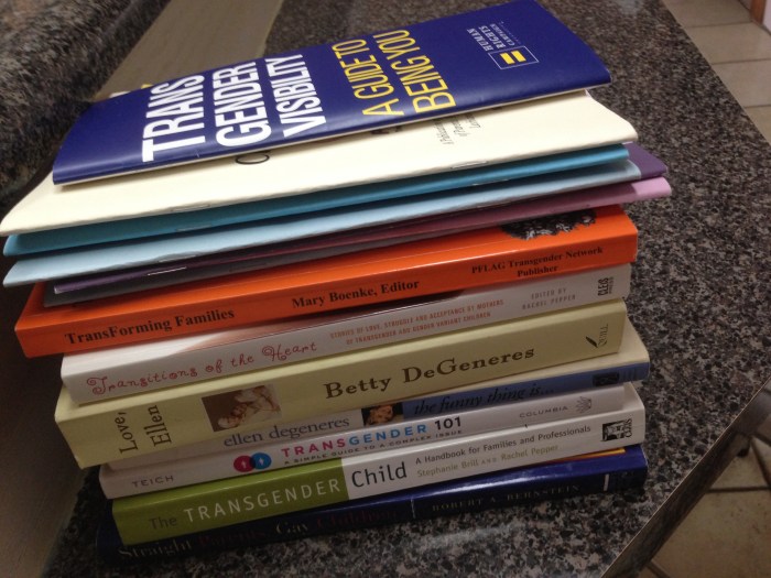 Transgender resource books for parents - I tried them all.