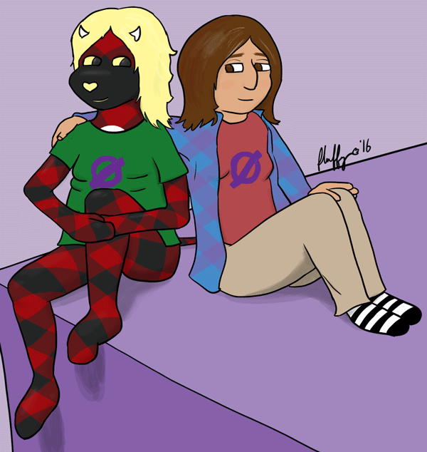 fluffy: real-life me sitting next to avatar-me